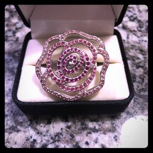 Beauty and the beast rose ring svaroski crystal